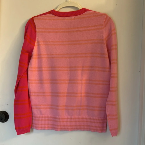Zaket & Plover Sweater pink orange floral stripe size XS - Picture 5 of 6